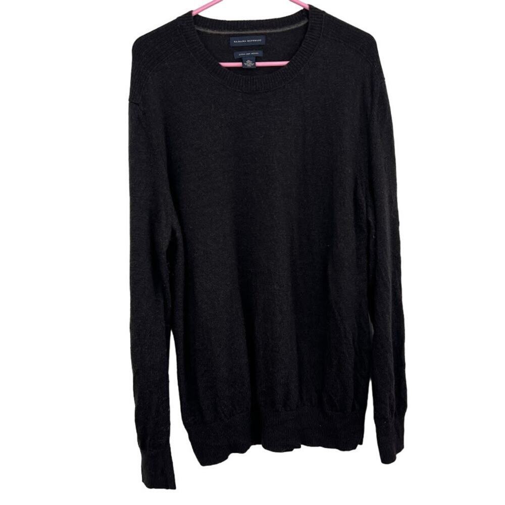 Banana Republic crew neck 100% Extra Fine Merino Wool pull over sweater mens xl